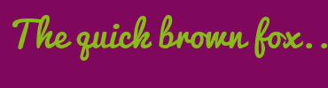 Image with Font Color 87BB18 and Background Color 80085C
